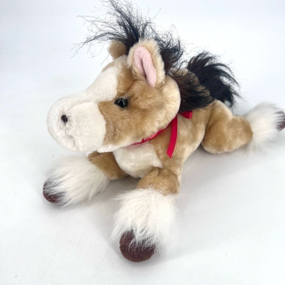 DANDEE Collectors Choice Horse Brown & White Pony‎ Plush Stuffed Horse Spotted